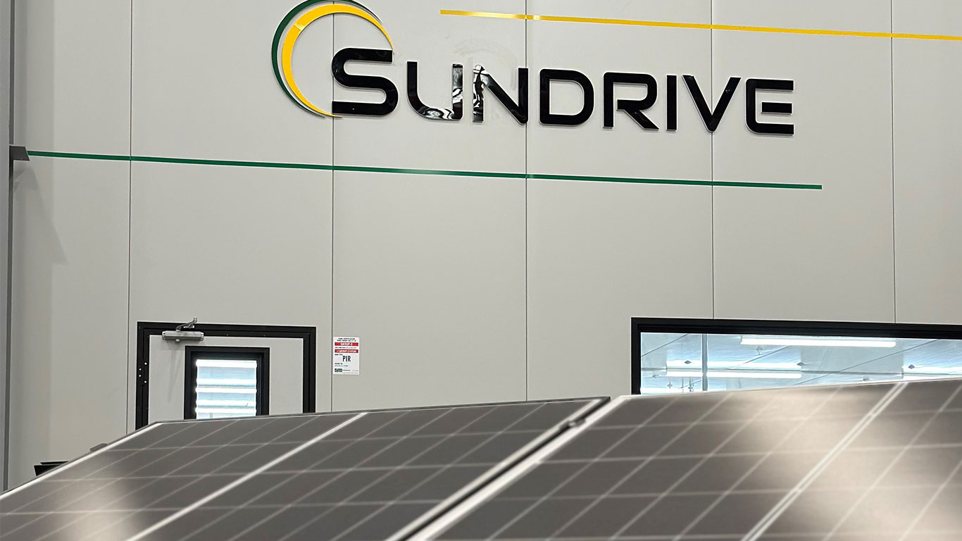 SunDrive logo and solar panels